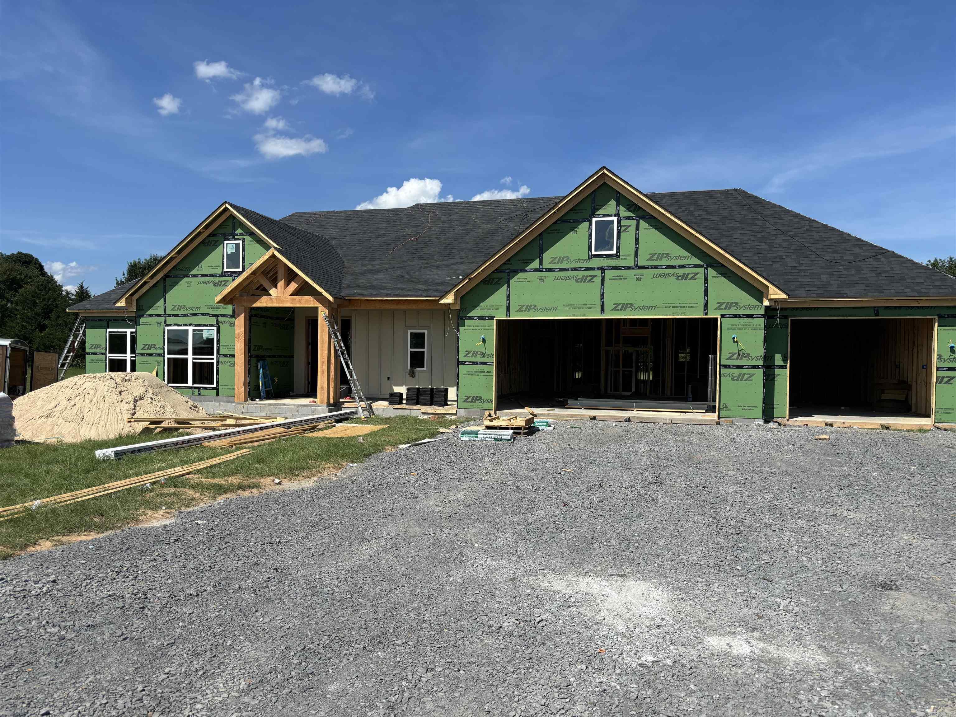 You have a view of the lake from the front porch! This floor plan is perfect. 4th bedroom is at the front of the house and would also make a great office. Vaulted ceiling in the living room with a wood beam. Electric fireplace with brick and shiplap. Kitchen has all the extras, huge hidden pantry, lots of storage with drawers for spices and utensils. Large laundry with a sink and walks through to the master closet. Separate tile shower with soaking tub. 3rd full bath as you enter from the garage. No carpet. Jack and Jill bathrooms between the spare bedrooms with a door to the hallway as well. All of this on a .66 acre lot. Don't forget the large back porch with vaulted wood ceiling overlooking the privacy in the backyard. Wood under the front porch ceiling as well. High speed fiber.