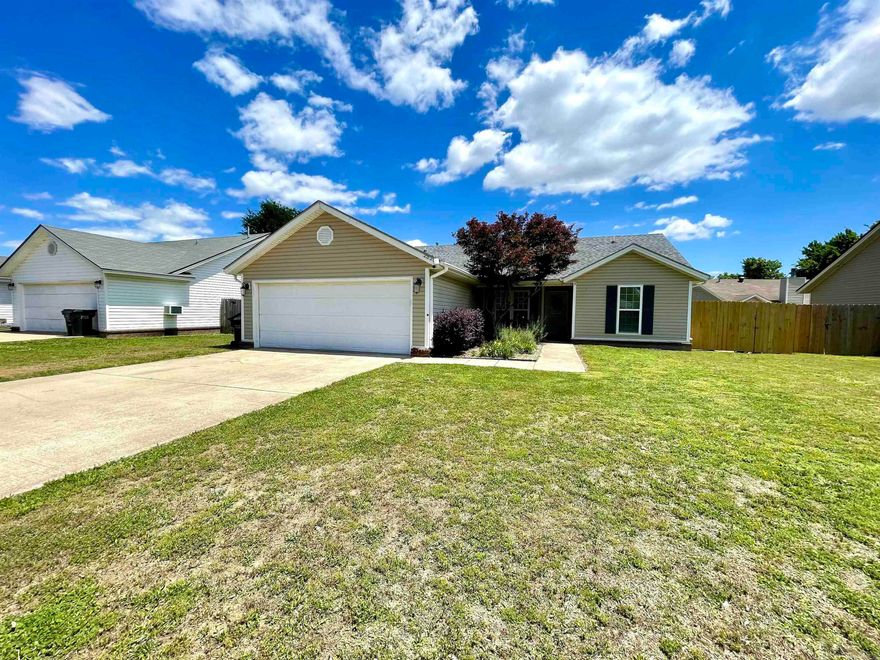 Come home to 2520 Britton Dr. in Jonesboro, Arkansas! Located in Brookland school district and on Jonesboro CWL utilities, it is affordable and low maintenance. The central heat and water heater are natural gas. This home offers 3 bedrooms, 2 baths, a 2 car garage, gas log fireplace in the living room, updated flooring in the living areas, and a fenced backyard. A new roof was installed last year. You'll love the location and all the extra storage. There is a separate laundry room, a true kitchen pantry, and linen closets in both bathrooms. Call your favorite REALTOR® and schedule your private tour!