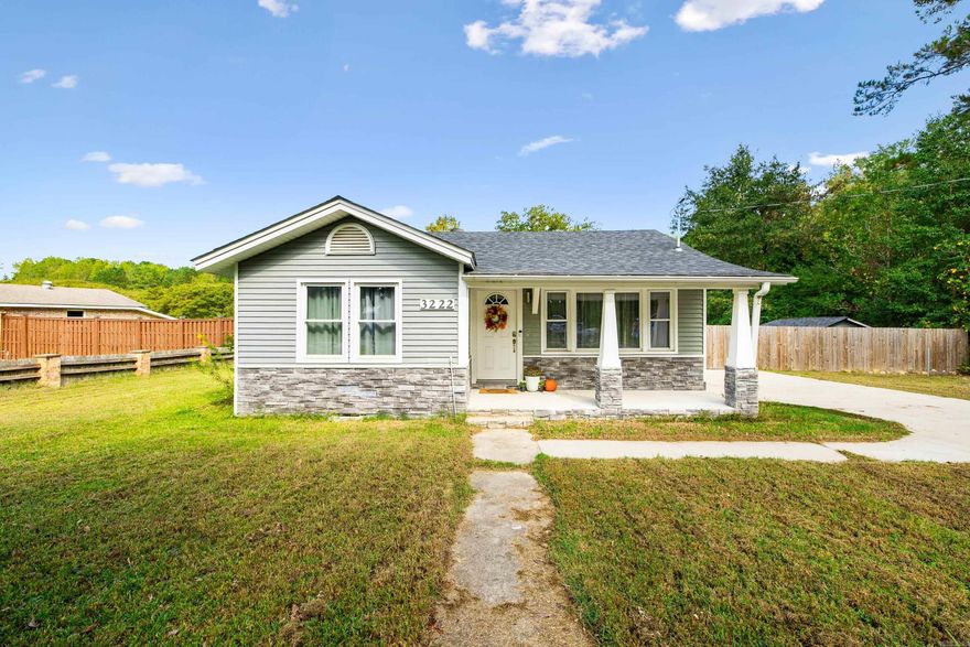 Step into this beautifully remodeled home where modern design meets everyday comfort. Featuring 3 spacious bedrooms and 2 updated bathrooms, this property offers a fresh and functional layout that feels brand new. Enjoy peace of mind with a newer roof, new central heat and air with updated ductwork, and luxury plank/tile flooring throughout. The brand-new kitchen is a showstopper — complete with stainless steel appliances, natural stone countertops, a large bar, and a kitchen window with natural light. Both bathrooms have been thoughtfully updated, with the second bath showcasing an oversized walk-in shower and built in. Additional upgrades include recessed lighting, fresh interior paint, and a spacious laundry room for convenience. Outside, the home sits on an oversized, fully fenced lot just over half an acre, offering the perfect mix of privacy and space. The new six-foot privacy fence in front adds charm and security, while the large concrete driveway accommodates tons of parking.  Enjoy a country feel within city limits in a quiet established neighborhood.