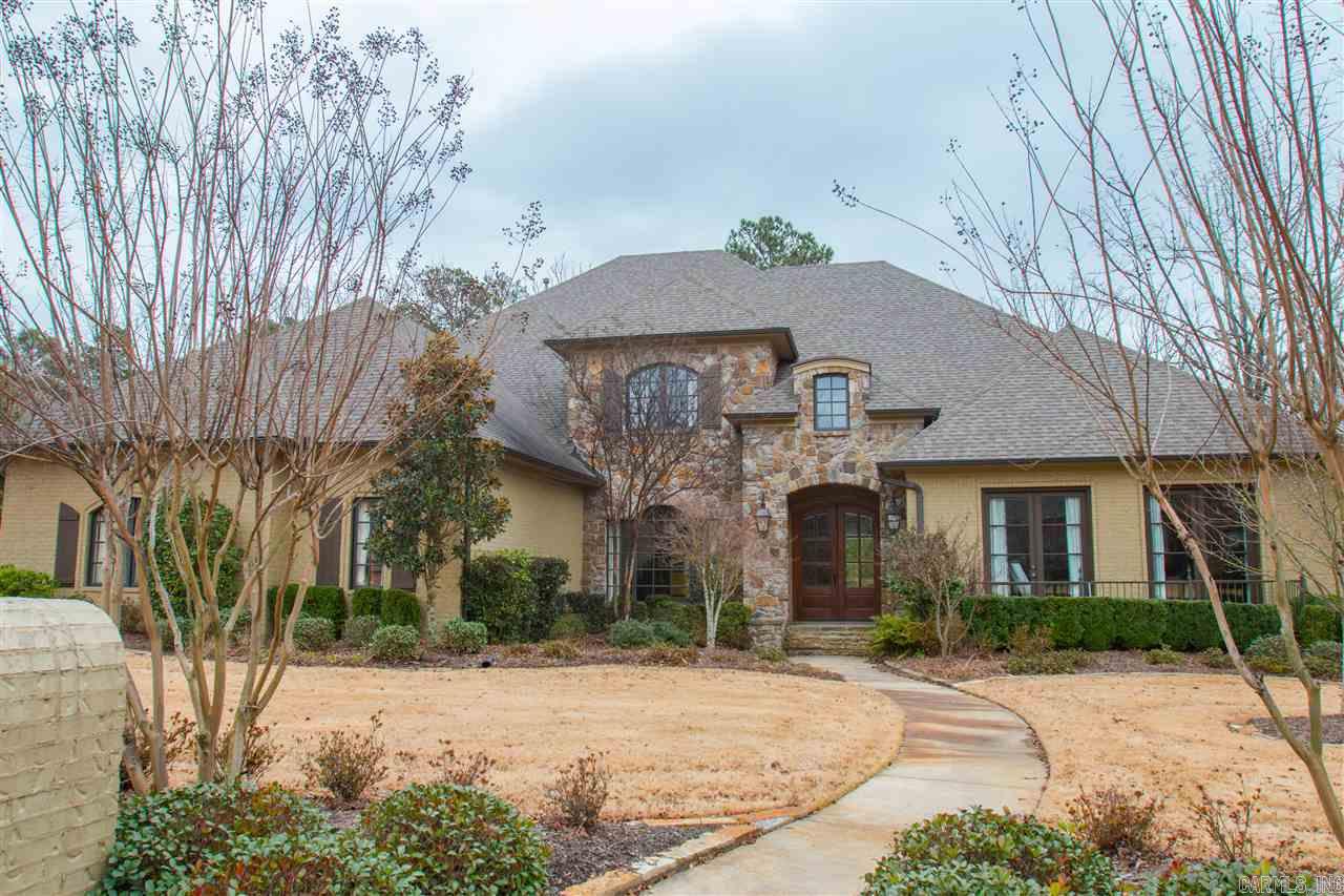 Custom built home in gated Chenal neighborhood. Family floor plan w/gunite pool and hot tub. Master suite on main level with remodeled master bath.  Wide plank walnut floors & new carpet in master BR, closet and gameroom. Gourmet kitchen w/top quality appliances.  Gameroom on the main level along w/ study, laundry, office and 2 ½ BA.  Fireplaces inside & out.  Golf cart path to Chenal  CC is easily accessible.  3 BR, 2 BA, kids den & oversized bonus room on 2nd level.  See agent remarks for exclusions.