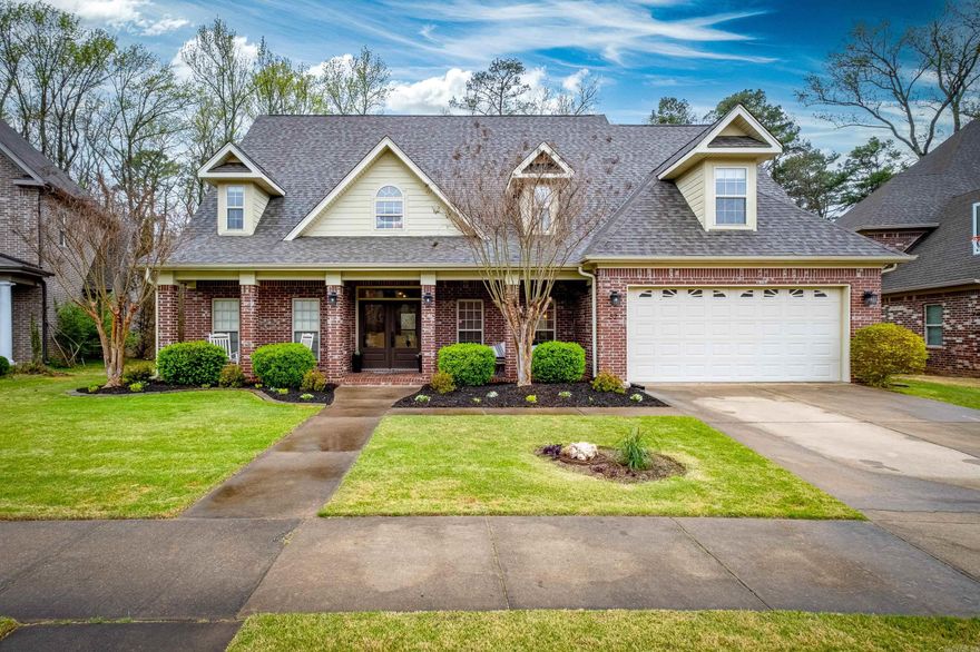 Spring is here and you don't want to miss this stunning home nestled against serene greenery in the established Epernay neighborhood. This spacious home offers 2 bedrooms on main level with the generous primary bedroom boasting natural light, an updated en-suite bath with walk-in shower, spa like free standing bathtub and a large walk-in closet. The 2nd main level bedroom (or office) is attached to a full (updated) bath. Enjoy the statement of a formal dining room off the entry and the ideal circular living floor plan for optimal flow. The cozy family room with a two-sided fireplace leads to a covered outdoor porch.  This versatility provides gathering space that you can use all year round. Upstairs, two bedrooms share a generously sized Jack & Jill bath, while a third bedroom enjoys its own full private  bath. Additionally, there's a Bonus Room (or Media area) for added entertainment space. This exceptional property offers a picturesque backdrop, backing onto lush green space with views of a neighboring horse farm. Experience the epitome of quality living in this sought after neighborhood.