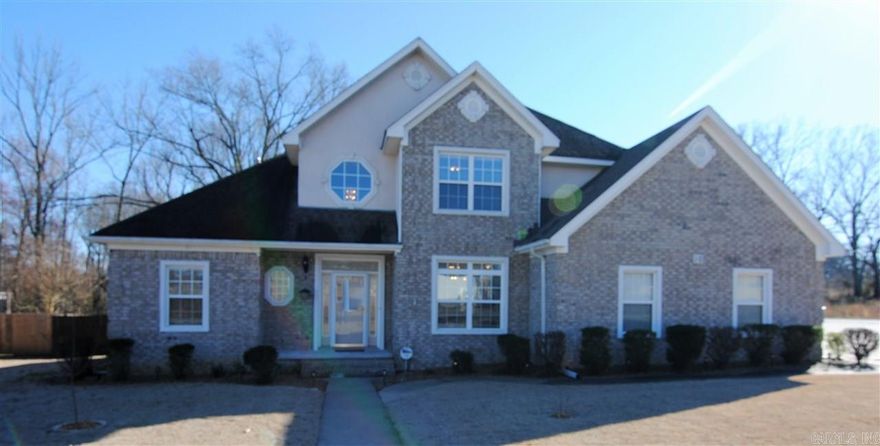 WHITE GLOVE CLEAN! Brick Home w/2 Car Garage & Workshop/3rd Car Garage!  Dining Room, Living Room w/Fireplace, Eat-in Kitchen w/Family Room & Fireplace, Laundry Room & Master Suite. Upstairs 3 Bedrooms w/ Large Walk-in Closets, Balcony/Bonus Room, HUGE Bathroom!!! Fully Fenced Backyard FEATURES a Covered Deck, Swimming Pool (Open/Closed by Pool GUY! plus chemicals & instructions included)w/Wrap Around Deck & Fire Pit! 12 Person Shelter & Security System w/Cameras