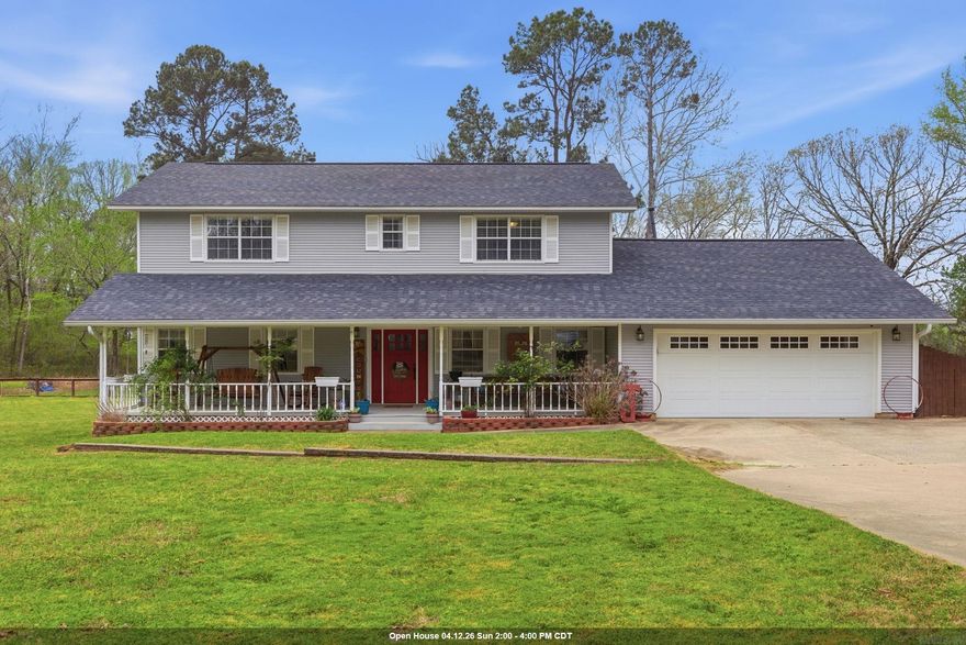 Set on nearly 4 acres with your own pond, this home offers the kind of peaceful setting people are searching for, without sacrificing access to everything you need day to day.  Inside, the layout is designed with flexibility in mind. You’ll find two primary bedroom suites — one upstairs and one downstairs — making it ideal for multi-generational living, guests, or simply having options. The additional bedrooms are connected by a Jack and Jill bath.  Step outside and the opportunities keep going. There’s a detached shop ready for projects, hobbies, or extra storage, along with a space that previously accommodated horses complete with a stable — a rare find that opens the door to a variety of uses.  And that's not all — the major updates are already done. The roof was replaced in 2018, the upstairs furnace in 2020, the downstairs A/C unit in 2025, and the water heater in 2024. On top of that, the home is equipped with a Tesla Wall system that can function as a backup power source, giving you added peace of mind.  If you’ve been looking for a property that offers land, versatility, and a move-in ready experience — all while keeping you close to the city — consider the boxes checked!