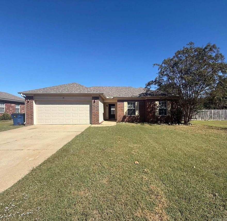 Welcome to this charming 3-bedroom, 2-bathroom home located in the vibrant community of Cabot, AR. This property boasts a cozy fireplace, perfect for those chilly evenings, and a fully fenced yard, offering an added layer of privacy and security. The spacious 2-car garage provides ample storage and parking space. Plus, the home is conveniently located within the highly regarded Cabot school district. This home seamlessly blends comfort, convenience, and functionality, making it an ideal choice for those seeking a balanced lifestyle. Don't miss out on this fantastic opportunity to make this house your home.