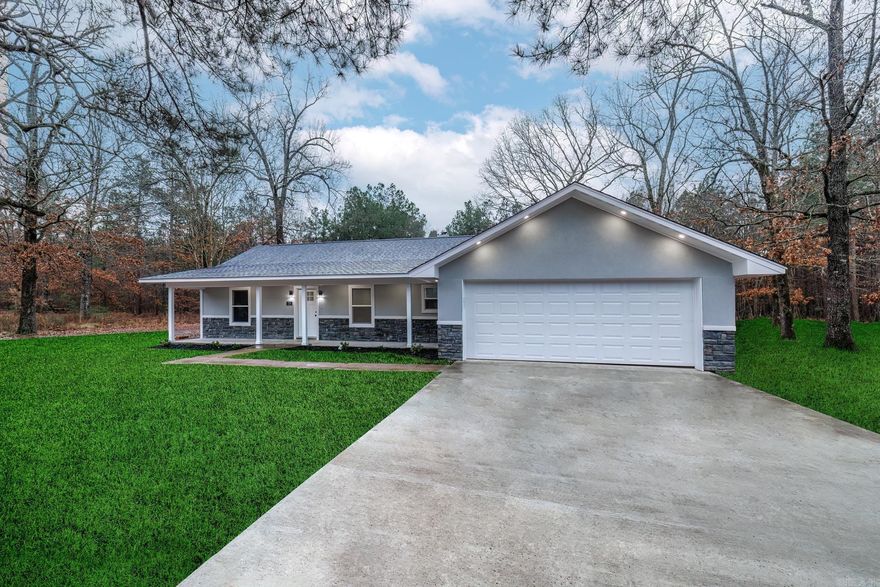 Welcome to your newly remodeled haven! This immaculate 3-bedroom, 2-bathroom home is the epitome of modern elegance, nestled on a sprawling 2-acre lot. Step inside to discover a seamless blend of contemporary design and classic charm. The heart of the home is the spacious living area, providing a welcoming ambiance for both relaxation and entertaining. The kitchen boasts top-of-the-line appliances, sleek countertops, and ample storage, making it a culinary enthusiast's delight.  The master bedroom is a sanctuary of comfort, featuring large windows that flood the space with natural light and offer picturesque views of the expansive backyard. The highlight of the home is the luxurious master bath, a spa-like retreat with exquisite tile work, a contemporary soaking tub, and a spacious walk-in shower.