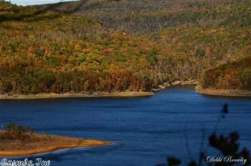 This fantastic view could be yours to view from your dream home.  Watch the eagles soar from this high elevation.    Located at the end of a street, this heavily wooded lot is in a very quiet area.  In the mornings, you can see the mist rise over the water.  Close to Greers Ferry, Fairfield Bay and several recreation areas.  Picture was taken from the adjacent lot, but the view from this lot is similar.  Buy the adjacent lot for extra privacy!