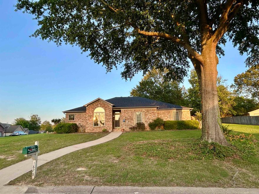 OH WOW!   Immaculate, well maintained home on almost HALF ACRE CORNER LOT!   This home has a BRAND NEW ARCHITECURAL ROOF (May 2025),  HVAC 2024, WATER HEATER AND KITCHEN APPLIANCES FIVE YEARS OLD.    This comfortable home features a large living area with vaulted ceiling and wood burning fireplace with gas connection,  large primary bedroom and bath with tub and separate walk-in shower, double sinks and double walk-in closets.   Nice size guest rooms have walk-in closets.   Eat-in kitchen features butler pantry, gas range with electric hook up, formal dining room could be an office.   Separate laundry room with walk-in pantry/small office combo right off the kitchen.   One of the best features is the LARGE COVERED PATIO and beautiful yard to enjoy.  HOUSE IS SET UP FOR GAS GENERATOR.  12x16 shed with lean-to.  Partially fenced yard.  washer, dryer and fridge are negotiable.   see agent remarks.