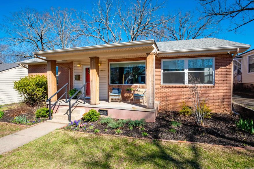 6408 Longwood Rd. is located in the heart of Cammack Village and has been completely updated! This home welcomes you with a great covered front porch. Once inside you will immediately notice the open floor plan. The amply sized kitchen offers granite counter tops, stainless appliances, a breakfast bar, and overlooks the family and dining rooms. Off the kitchen is a large laundry room/pantry area (could also be used as an office area).  The oversized primary suite is split from two of the guest rooms and has access to the laundry area as well. The home has three guest rooms and a guest bath with dual sinks.  The kitchen and primary suite both offer access to a nice patio area that overlooks a fully fenced backyard.  The backyard also features a 16x14 detached space perfect for an office/studio/playroom with electricity and cooling. From this home you can walk to the Jefferson Elementary, Baker Park, or even The Heights for shopping and dining! Some of the updates include roof '23, AC unit '23, windows '22, tannkless water heater '23, doors '23, appliances '22, back deck '23, & much more!