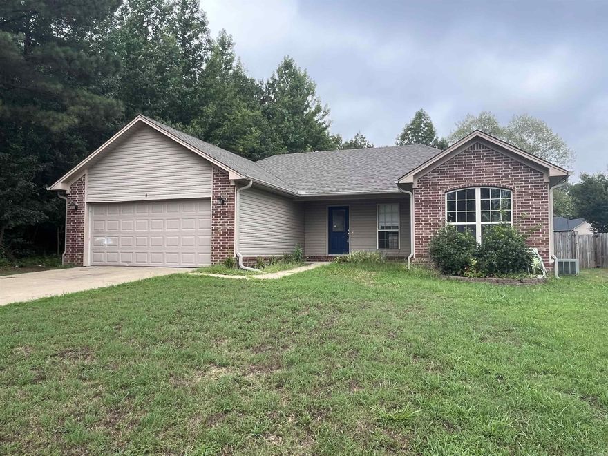 Welcoming 3 bed, 2 bath house tucked in at the end of a street. Mature trees on the side of the house give you the peaceful country feeling but with the ease of city access. The house has tray ceilings in the living room and master bedroom, fireplace, wood and tile flooring, laundry room, privacy fenced backyard, storage shed with ramp and concrete patio perfect for relaxing and watching the sunset. Fresh coat of paint throughout the entire house prior to move-in too! This house is ready to be called home!