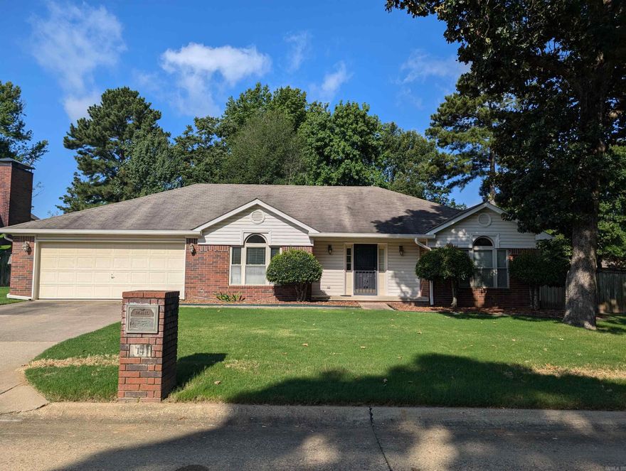 One level three bedroom 2 and a half bath home. Needs some updating. 2 car garage. Carpet in all areas. Large rooms. Fireplace. Newer windows. Neutral paint.