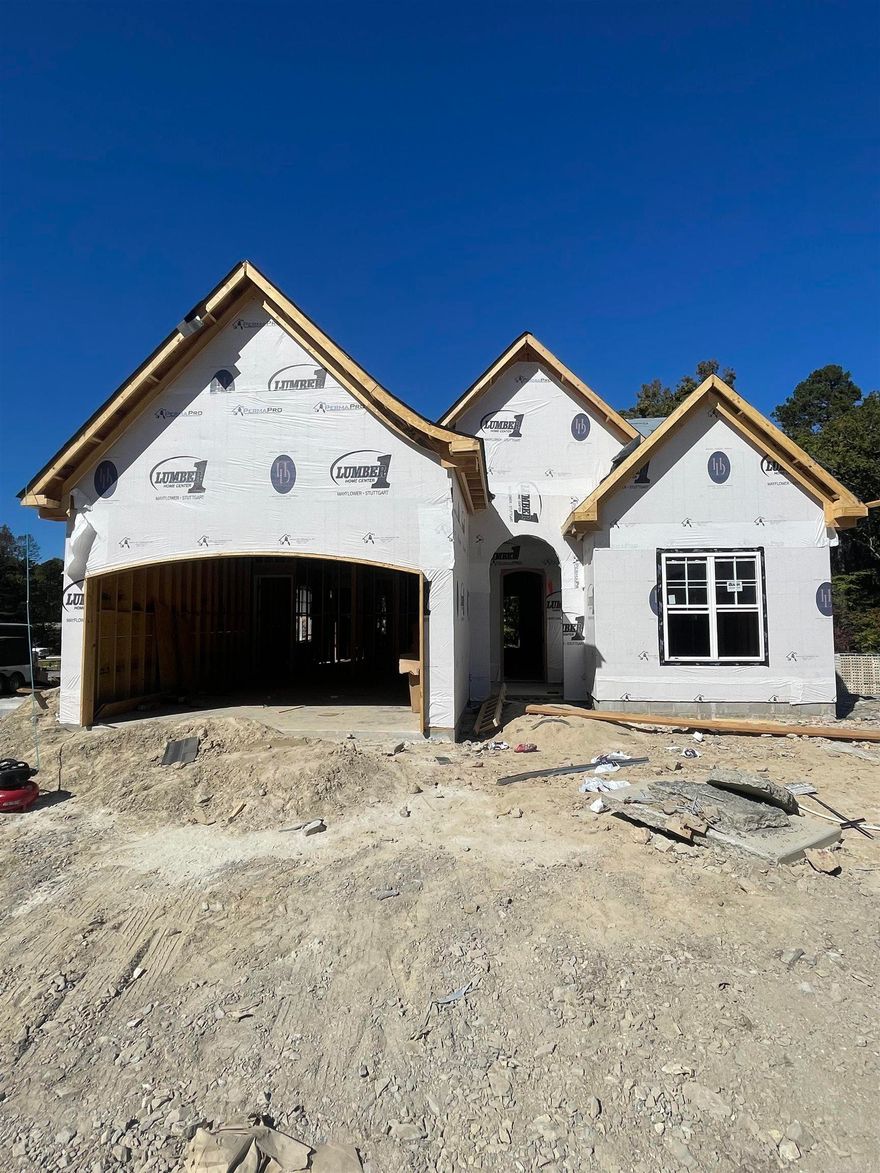 UNDER CONSTRUCTION All brick with stone accents, this 4-bedroom, 3 full bath single-story home in West Little Rock blends custom design with everyday comfort. Step inside and feel the openness from 10-foot ceilings and 8-foot solid wood doors that fill the space with light and style. The living and dining area takes center stage with a soaring 16-foot vaulted ceiling and a kitchen equipped with top-tier appliances, ideal for gathering, cooking, and entertaining. Each bedroom is crafted for comfort, and the single-level layout makes daily living simple and functional. Outside, a large pie-shaped lot offers extra space and privacy, backing up to green space and a quiet spring. Just a short walk from the brand-new pool and park now under construction, this home puts resort-style living right in your neighborhood. A true mix of craftsmanship and convenience. Ideal for families, entertainers, or anyone ready for an easy, elevated lifestyle. Estimated completion: February 2026.
