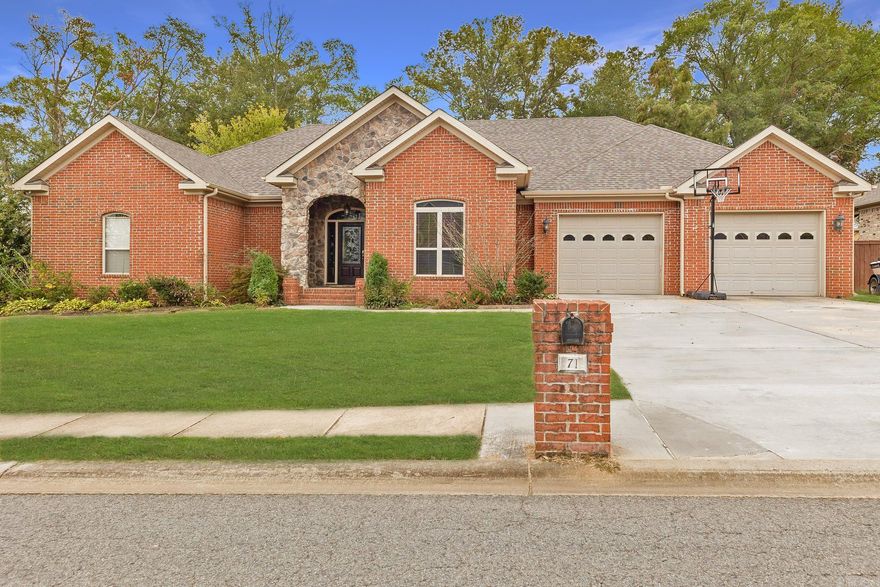 Stunning home that features a large in-ground pool with new liner! Great split floor plan with three bedrooms and one and a half bathrooms separate from the large primary bedroom with walk-in closet and en suite that includes a soaking tub, separate shower, and double vanity. The kitchen boasts granite countertops, a gas cooktop, stained cabinets, and stainless steel appliances. Formal dining room and spacious breakfast nook. The living area is large with a remotely controlled fireplace. The garage has plenty of space with ample storage. Big fenced yard and a workshop with electricity. Roof was replaced in 2021. Wired security system and French door refrigerator to remain.