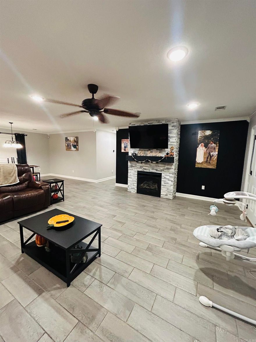 Welcome to the market! This lovely home is conveniently located in the Brookland School District and features a spacious open floor plan. This home has completely updated and renovated, it boasts new wood tile flooring, a beautifully updated kitchen, and a completely renovated bathroom and master bathroom. With 3 bedrooms, 2 bathrooms, and 1,800 sq. ft. of comfortable living space, this home sits on 1.7 +/- acres. The partially wooded backyard provides peaceful privacy where deer often wander by, and the cozy fire pit is perfect for relaxing or entertaining. A storm shelter adds extra peace of mind during severe weather. Combining country charm with modern comfort, this home offers the perfect place to unwind and enjoy the outdoors!