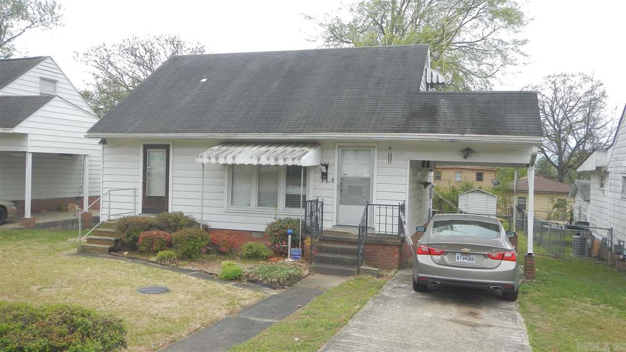 Home features 2 bedrooms with 1 bath. Bonus room upstairs w/hardwood floors fenced back yard with deck and storage building. Freshly painted, carpet cleaned - hardwood floors under carpet in living room, blinds. Close to Camp Robinson & shopping, good 1st home, investment/rental property. Move-in condition.