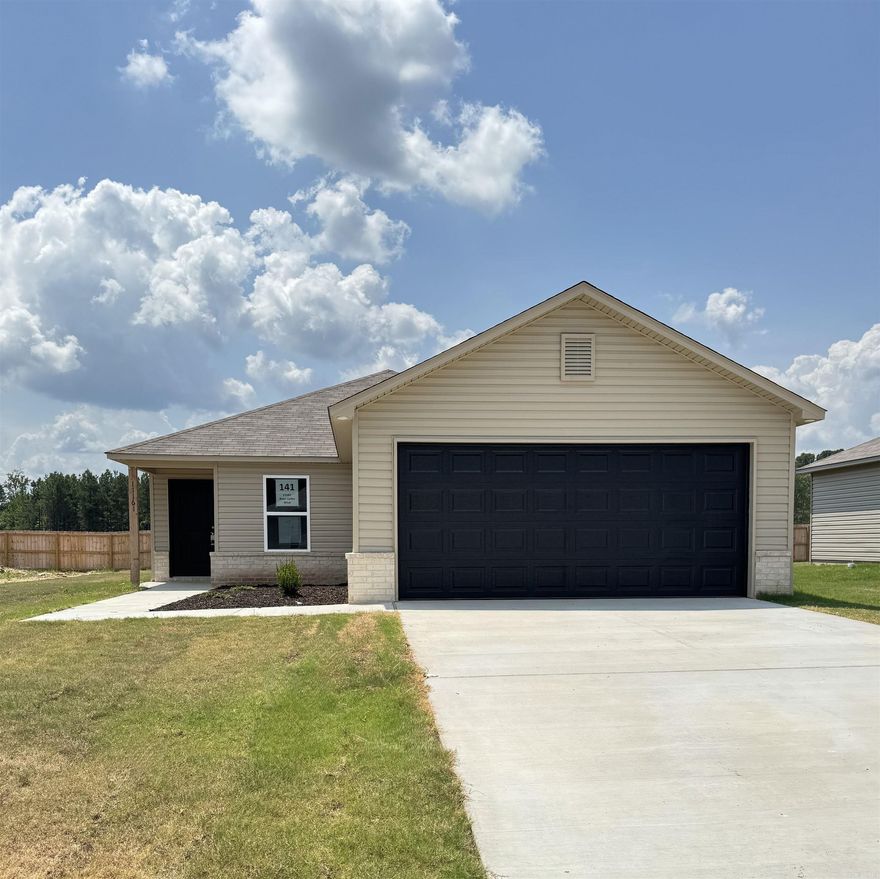 The beautiful Bridgeport plan has a  welcoming covered entryway and front yard landscaping. This one-story home features 4 bedrooms and 2 bathrooms. Enjoy the large open-concept living room, fully equipped kitchen with energy-efficient appliances, ample counterspace, and corner pantry. The laundry room, conveniently located just off the garage, is perfect for any sized family. Learn more about this home today! **SEE SHOWING REMARKS & AGENT REMARKS FOR IMPORTANT INFORMATION**