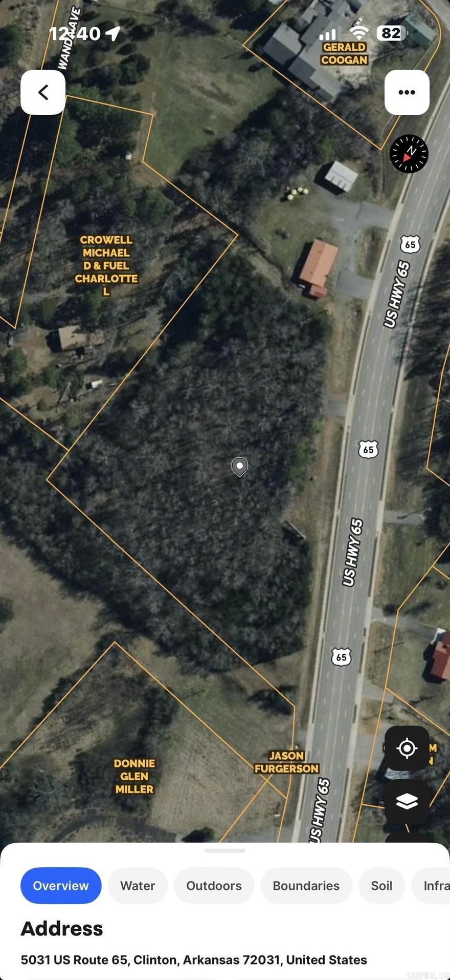 Possible owner finance !!!  Very nice commercial land right on highway 65  Over 3 acres, wooded lot start your own business close to everything  Located in Choctaw .