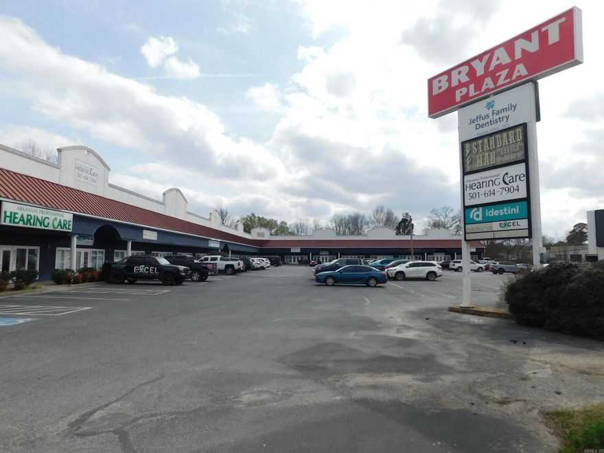 Great Commercial Space in Bryant directly on I-30 across from Wal-Mart.  The center has extremely high visibility and great access to I-30.  Space has a place for prominent signage and very ample parking at the front door.  Open floor plan ready for your business!  Possibility for more space available