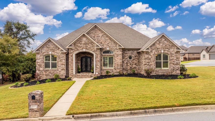 Stunning custom all-brick home on a corner lot w/pool & outdoor oasis! This elegant property showcases a stately exterior w/limestone accents, arched entry, double iron doors, lush landscaping, sprinkler system & side-load 3-car garage w/walk-up attic storage. Inside features rich wide-plank hand-scraped floors, 10ā12ā ceilings & custom crown molding. Spacious living area w/marble-tiled gas fireplace opens to the formal dining room w/$10K crystal chandelier & light-filled sunroom. Gourmet kitchen offers granite countertops, Frigidaire Gallery SS appliances incl. dbl wall oven & gas range, custom cabinetry w/pull-outs & elegant island lighting. Luxurious primary suite boasts jetted tub, oversized walk-in shower, dbl vanity w/dressing area & 15ā custom walk-in closet. Addāl bedrooms include a front office/bedroom w/plantation shutters & 2 connected by a Jack & Jill bath, each w/granite vanities & walk-in closets. Enjoy a private backyard retreat w/cedar-lined vaulted pavilion, 18āx38ā pool, custom decking, privacy fence & French drains. A true showplace!