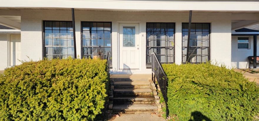 1 Bedroom 1 Bath with an open living room and kitchen area.  This apartment also offers a covered front porch.  Rent includes electric, water, sewer and trash service. Kitchen includes a refrigerator, stove top and microwave.