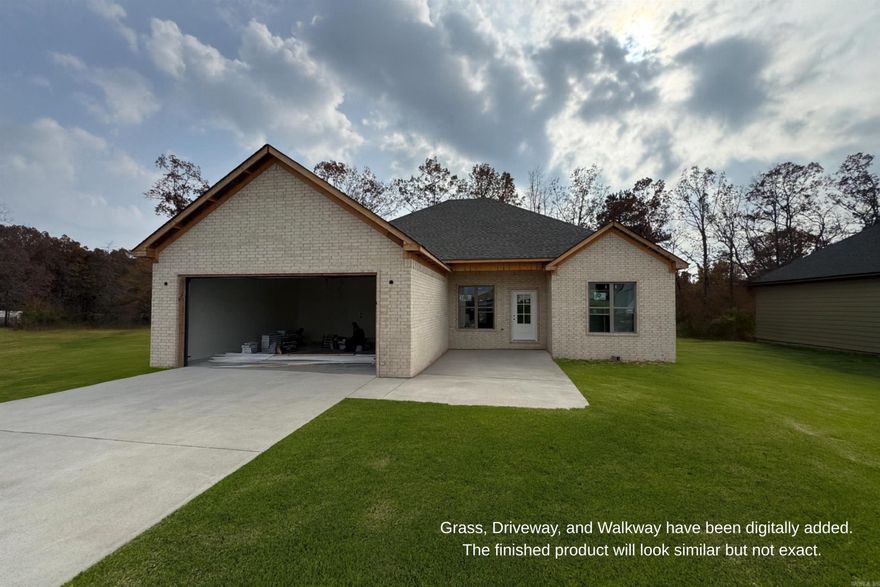 This stunning new construction offers a thoughtfully designed floor plan with modern living in mind. The kitchen and living room flow seamlessly together, highlighted by a beautiful floor-to-ceiling brick fireplace that serves as a striking focal point. The primary suite is generously sized, featuring a spacious bedroom, a luxurious bathroom, and an oversized closet with plenty of storage. We can’t wait for you to tour this home and see if it’s the perfect fit for you. Additional photos will be added as construction progresses.
