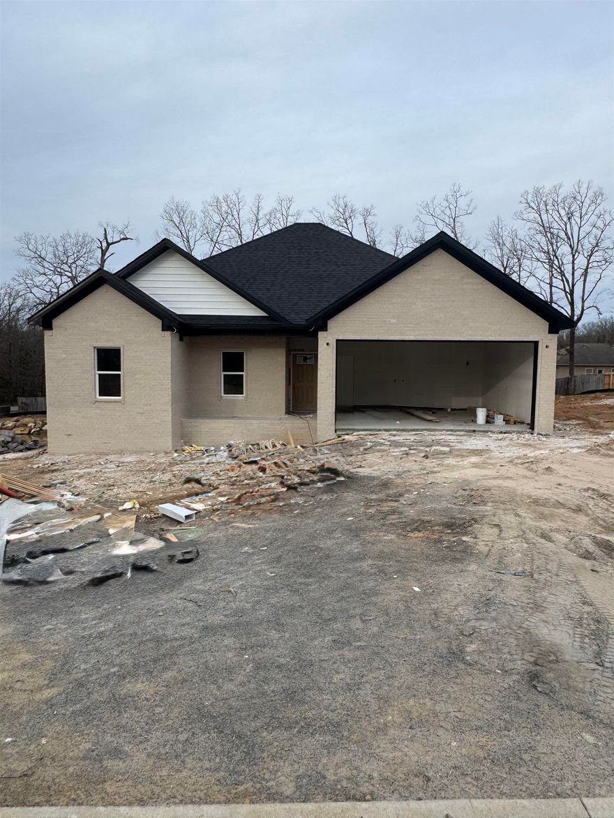 NEW CONSTRUCTION HOME! Located only 2-3 minutes from 67/167/I57 this new construction home in a new neighborhood is soon to be ready for a new family! This home is ideal for someone living & working in the greater Cabot area, commuting to LRAFB, commuting to Conway, commuting to Searcy or elsewhere! Entering the homes foyer you see the living room ahead of you w/9' tall ceilings. This is an open concept home w/a split floorplan. The kitchen, dining & living room provide an ideal home for entertaining & making memories! The Master Bed & Bath & Laundry are located on the right rear of home. Laundry connects to Master Bath making this easy to move clothes to your bedroom too! The other two bedrooms are located on the front left of the house as well as the guest bathroom being located in the left center of the home. These homes are fantastic homes for most all budgets whether a first-time home buyer, a first upgrade home or retirement home to downsize. Not to mention this home is also 3-minutes to the Cabot Schools Pre-K North and 9-minutes to Greystones Cypress Creek Golf Course too! Fantastic location & fantastic home! Do not miss out! Projected Finish Mar 26. See Agent Remarks.