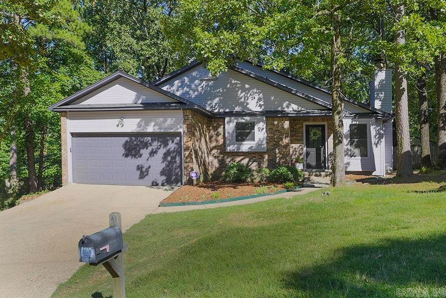 This freshly renovated, single-level home features 3 bedrooms, 2 bathrooms, and a spacious 2-car garage. Large, fairly flat lot in a peaceful cul-de-sac, this home offers modern comforts and an inviting atmosphere. The entire house has been updated from top to bottom in 2024, including NEW ROOF, flooring, interior doors, lighting, paint and fixtures. Exterior of house and the backyard storage building have also been newly painted. Kitchen features all-new appliances, including cooktop, oven, microwave, disposal, and sink, stunning new countertops and fixtures. Bathrooms also have new countertops, sinks and fixtures. Step inside to discover soaring ceilings in the living room, open floor plan and sliding glass doors that lead to a nice deck (partially covered) perfect for entertaining. Primary suite has huge walk in closet. Storage building in backyard conveys. Conveniently located in West Little Rock, this property is close to Chenal Parkway's shopping, dining, and attractions, and just three blocks from the Parkway Place Neighborhood Pool (limited number of pool memberships available each year for a fee). A must see! *Agents please see remarks.*