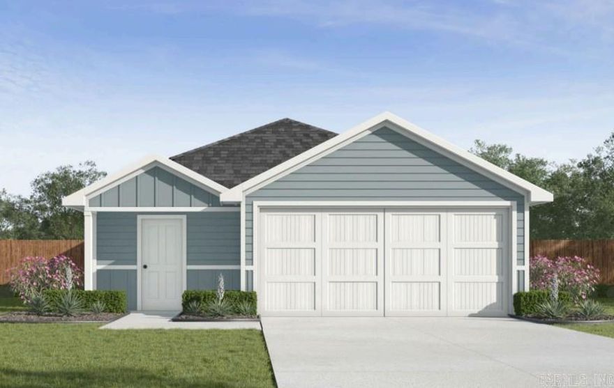 Charming Clinton plan in Moonlight Meadows, located in Ward, AR! These new construction homes feature modern finishes for comfortable living! Two story homes have LVP flooring downstairs and carpet on stairs, in upstairs hallways, and in bedrooms and closets. Single story plans have LVP throughout common areas and carpet in all bedrooms and closets. In the kitchen and bathrooms, you’ll find beautiful granite countertops. Each home will feature Hardie® siding per plan. These homes come with a programmable thermostat! 10-year limited Homebuyer’s Warranty! All photos are stock photos, representative of plan only and may vary as built. Annual taxes is an estimate. Taxes are TBD. HOA fees TBD! $75 HOA transfer fee.