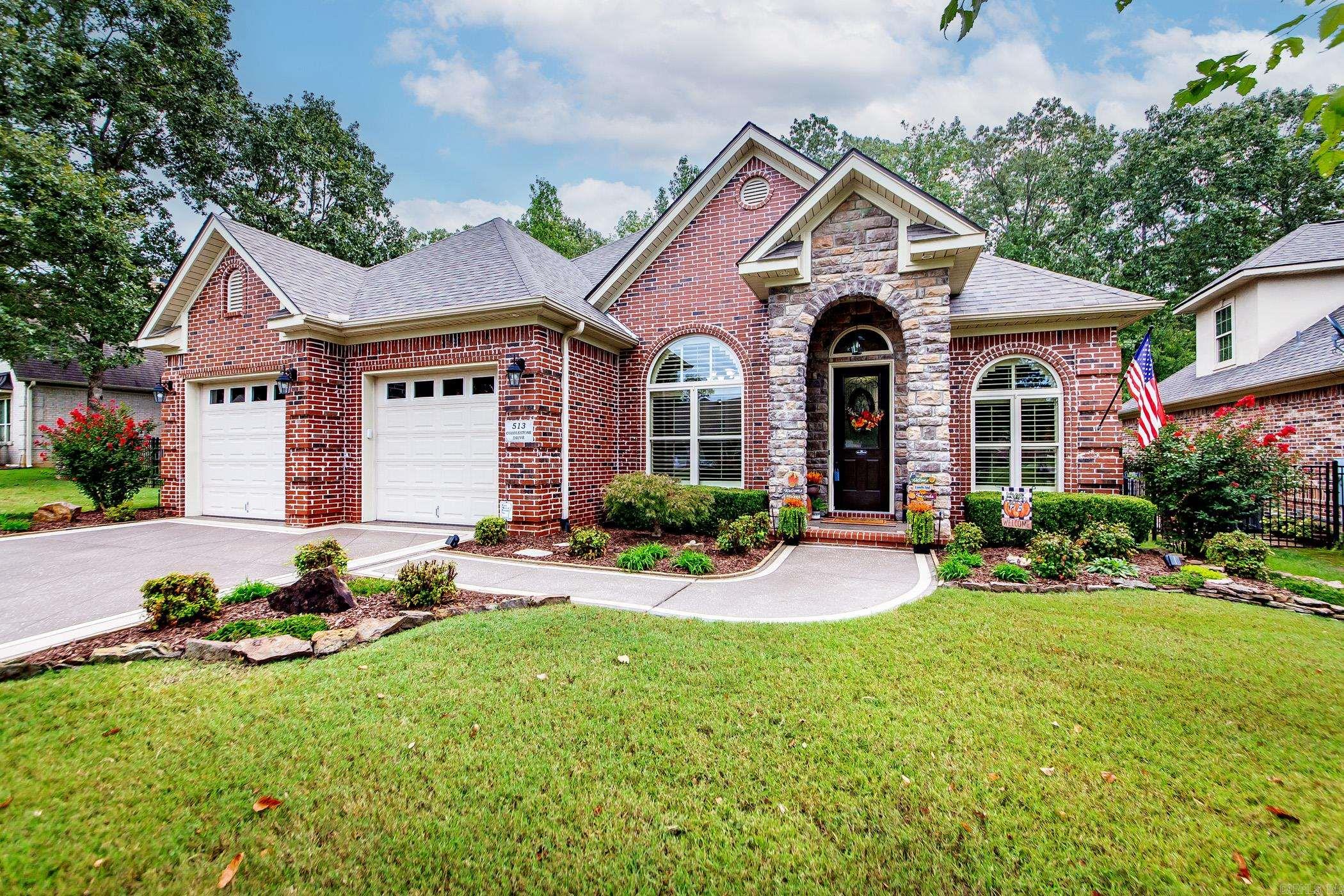 Welcome to Cobblestone-quiet comfortable neighborhood where your yard is mowed every week by the POA! Walk into a welcoming entry with private office and dining/sitting area. Then flow into the living area accented by the fireplace and fine crown molding and detail. Plantation blinds open into the covered patio area for your morning coffee! Custom kitchen and breakfast area to embrace the cooking experiences. Primary bedroom on main level with arched bathroom vanity and closet space. Stroll upstairs to the landing with two spacious bedrooms, full bath and a fabulous holiday storage closet. The manicured fenced yard is the focal point of comfort with easy care landscaping features. Enjoy the serene view of mother nature while watching the deer prance through the woods! Monthly $100 POA covers yard mowing-come enjoy the simple life! Neighborhood park to enjoy as well! for See agent notes and docs on line for more information.