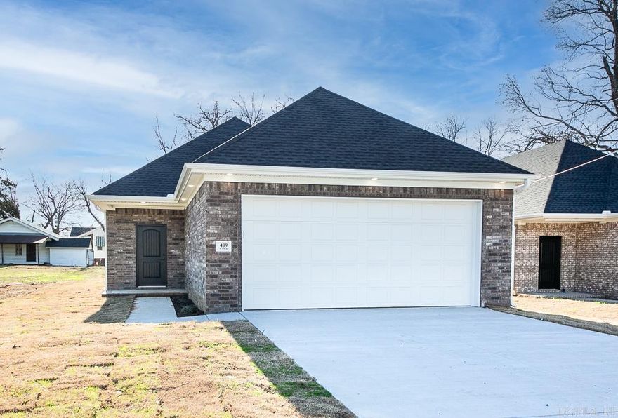 Pretty all brick home offers 3 bedrooms, 2 baths, open concept, all electric, with covered patio located in the heart of Cabot.  Convenient to everything!  Spacious living area with vaulted ceiling connected to a well designed kitchen and dining space.  Kitchen has granite counter tops and stainless steel appliances.  The primary bedroom is separate from the other two and has tray ceiling...primary bathroom has 2 sinks and shower/tub combo.  Laundry room!  Spacious 2 car garage.  No carpet.