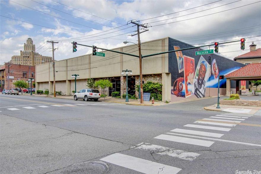 Location, location, location! Downtown Hot Springs! Building and land! Let your imagination soar! So many possibilities: entertainment venue, shopping mall/food court just steps from the Convention Center. Adjacent to public parking. Ample parking half a block away.  Main level has over 19,000 sq ft. Upper level plus basement. Four bay doors in the back plus drive-in basement. Fabulous traffic count and visibility! Once in a lifetime opportunity! Great tourist venue and/or parking garage!  NEWER ROOF!!
