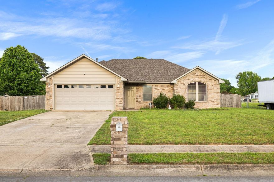 Well-maintained 3BR/2BA home located just 12 minutes from Little Rock Air Force Base. Desirable split floor plan. Inviting living area features newer carpet and a cozy gas fireplace—perfect for relaxing evenings at home. Functional layout provides comfortable everyday living with a warm, welcoming feel throughout. Spacious primary suite includes a private bath with double vanity and jetted tub. Secondary bedrooms are well-sized and versatile. Step outside to enjoy the oversized yard with plenty of room for outdoor activities, pets, gardening, or entertaining. Recent updates include new roof (2024) and water heater (2024). Refrigerator conveys! Don't miss this one. Schedule your showing today!