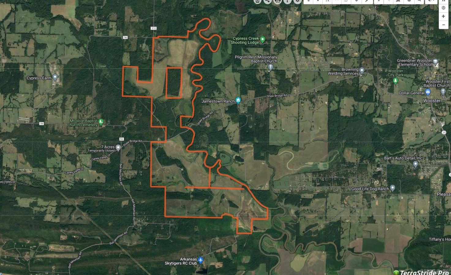 2044 acres boarding Cadron Creek. This farm offers everything you would want Call to see or ask questions