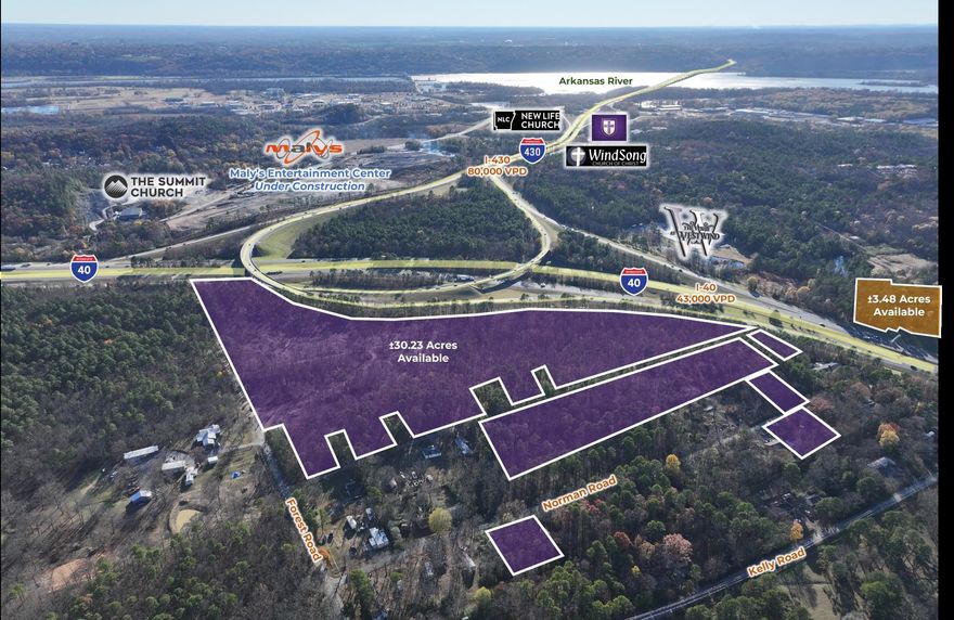 Excellent development opportunity with extensive Interstate frontage on both sides of I-40. Seller will subdivide. Not in city limits. Over 1,000,000 cubit feet of shale that could be sold. Property appraised for over $5 million 3 years ago.