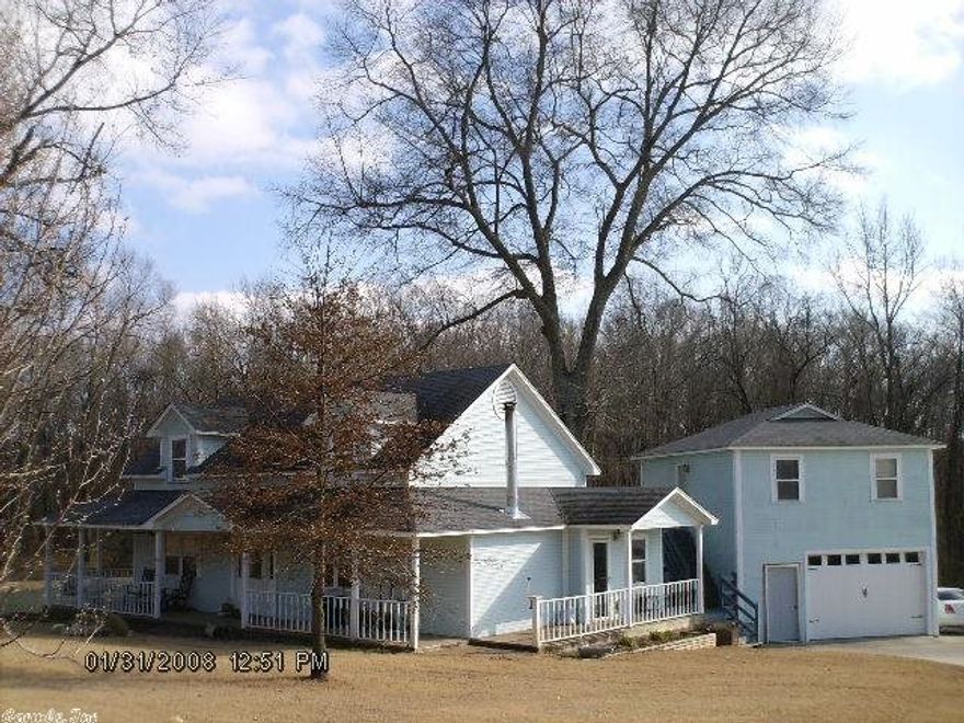 Home needs some TLC. Master BR & BA on main living area, eat in kitchen, 3 BRs up and full bath. Garage apartment. Pond and large deck. Sold as is. No repairs, no disclosure. REO property.