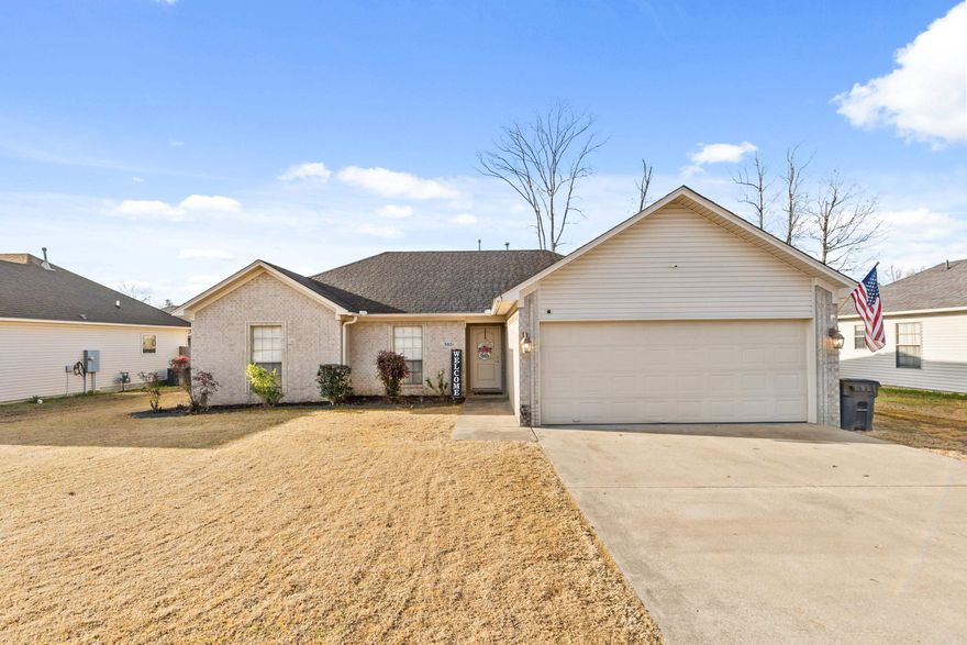 Welcome to this adorable well maintained home in a quaint neighborhood, minutes from town. As you walk inside, you will find a spacious open floor plan with tray ceilings, a gas fireplace, a spacious kitchen and dining area that boasts a breakfast bar, lots of counter space, and a separate laundry room. The master bedroom has a large walk-in closet, double vanity, and a whirlpool tub for relaxing. As you walk outside you will find a covered patio with an extended awning, fully fenced flat backyard, and an open shed that includes water and electricity! Come see this beautiful home today!