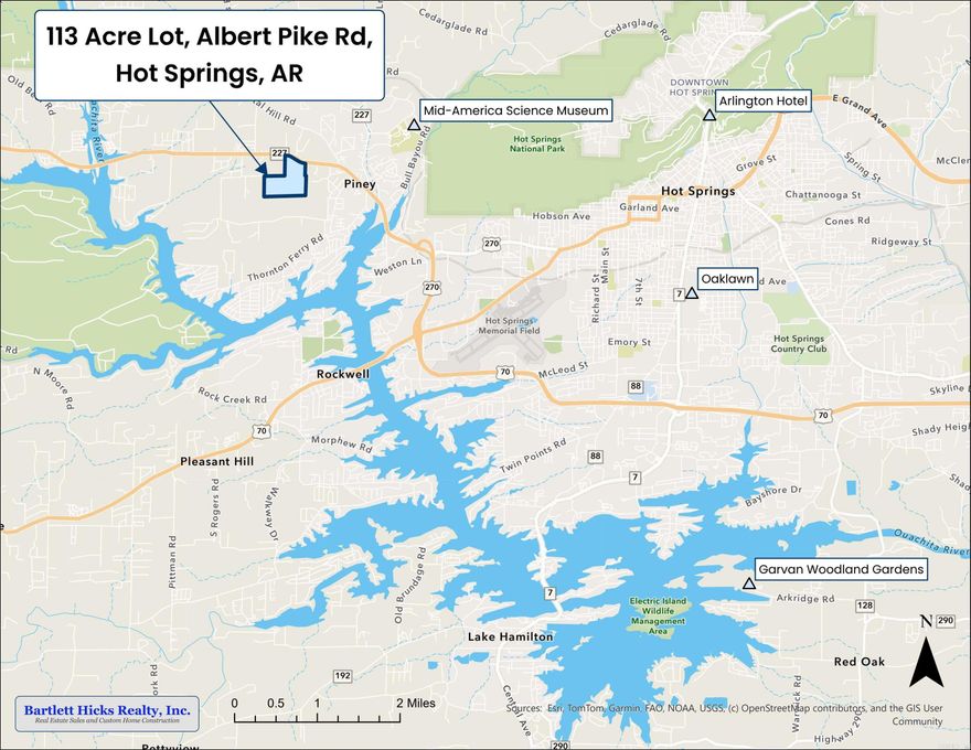 This versatile property offers exceptional upside, with strong potential for future subdivision and commercial frontage—making it highly attractive to investors and developers alike. The land features two well-stocked ponds, providing both aesthetic appeal and functional value. City sewer main service has already been paid for by the seller and is located at the edge of the property, ready for connection to support large-scale development. The property also offers potential for future traffic signals along Albert Pike Road, enhancing accessibility and visibility. Ideally situated near area lakes and just minutes from National Park College and the Mid-America Science Museum, this property lies within a strong growth corridor and is conveniently close to excellent dining, shopping, and regional attractions.