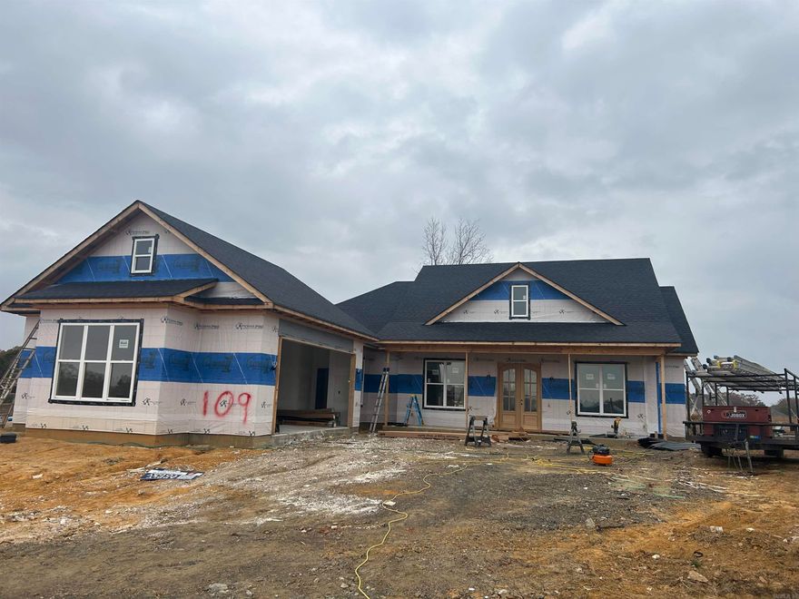 Wonderful New Construction in Beebe, AR! This beautiful home features 4 bedrooms, 2 baths, and an inviting open floor plan perfect for modern living. Enjoy the spacious vaulted ceilings that connect the living, dining, and kitchen areas, creating a bright and airy atmosphere. The split floor plan offers added privacy, with the primary suite separated from the additional bedrooms.  Step outside to a cozy back porch, ideal for outdoor entertaining or relaxing evenings. Estimated completion: January 2026.