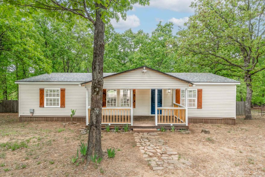 Looking to escape from city living to country living. This is your chance with this beautiful 3 bedroom / 2 bath Manufactured home sitting on 3 acres. This home offers you recent updates such as fresh paint throughout, new vinyl flooring throughout, new tile walk-in shower in the master bedroom, large bedrooms, large storage shed out back, Open Kitchen/Dining, updated countertops, large living room, permanent foundation, NEW ROOF, NEW HVAC, NEW BACK PORCH with Rod Iron & Wood and COVERED Front Porch. You can sit out back to enjoy breeze and listen to nature. No restrictions. You can have a hobby farm or garden.  This home is within 10 min from shopping, grocery stores and anything you need from downtown Cabot and 10 min to access the freeway.