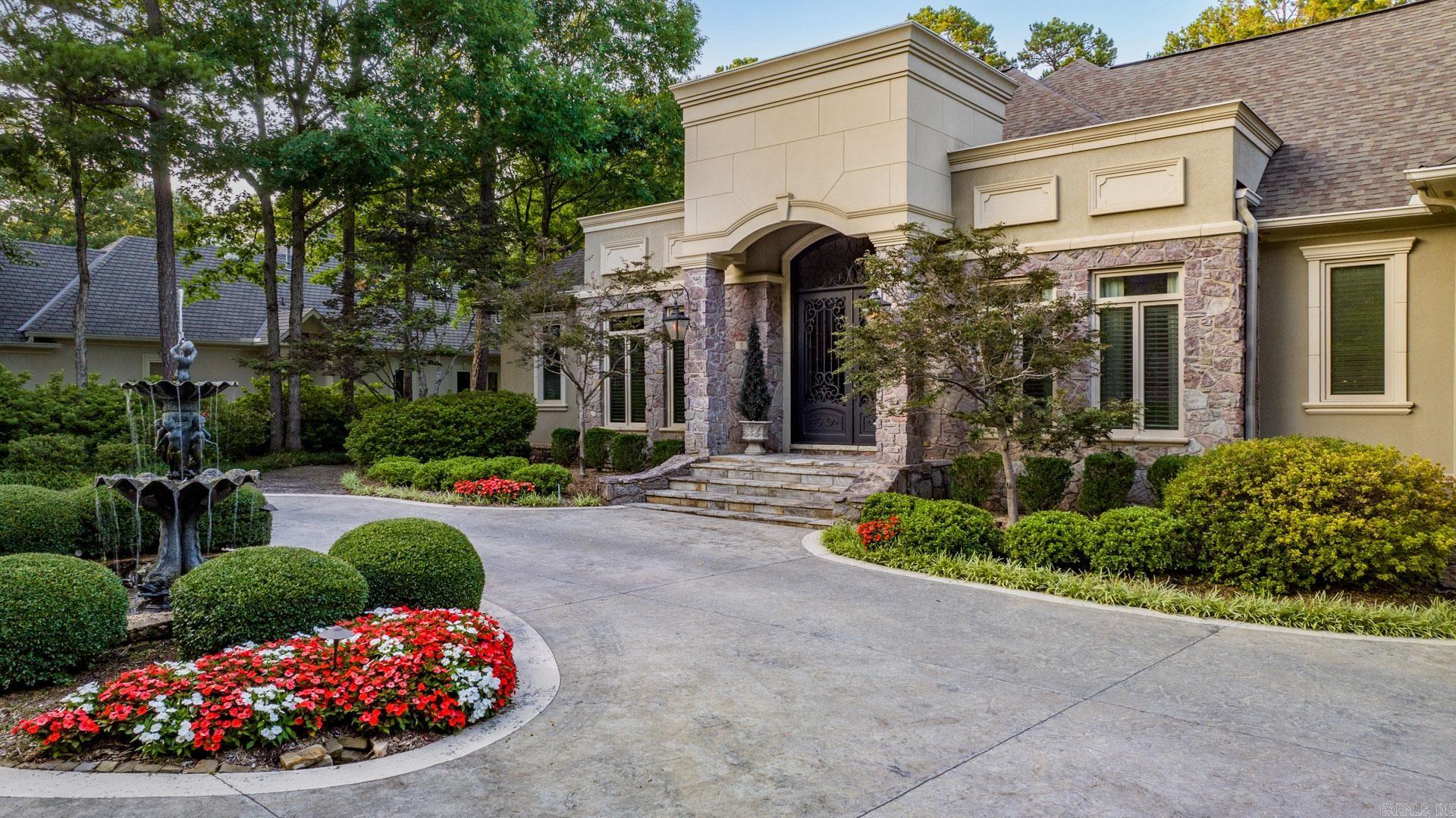 Spectacular Chenal Valley Golf Course home! Beautiful inside and out with attention to every detail. This custom-built home provides the ultimate atmosphere for exceptional family living and entertaining. Stunning entry. Gorgeous living with fireplace and wall of windows, banquet sized dining. Gourmet kitchen with center island adjacent sunny family room and light filled breakfast. Sep. living/media room. Home office, Luxurious spa inspired primary suite with double walk ins on the main level along with two guest suites. Upstairs: media/game room along with two additional bedroom suites. Fabulous panoramic views of golf course and expansive landscaped grounds. 4 car garage.