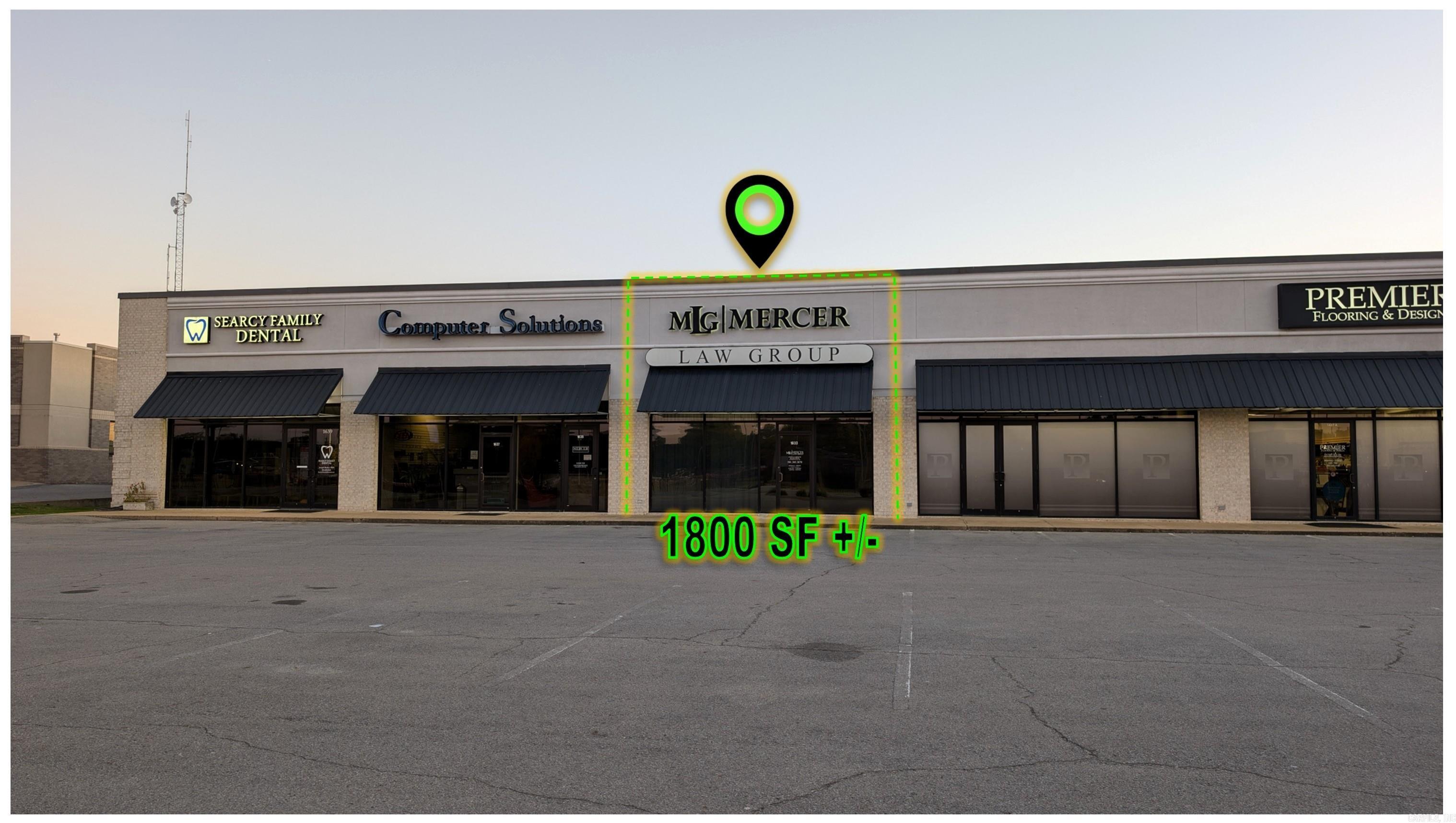 1800 SF for lease. Formerly a law practice this office space is built out and ready for new tenant. Located across the street from Harding university this location has great traffic counts and great visibility. Space offers storage space in the back as well. 355 of Beebe Capps frontage Call for your tour and lease details and requirements.