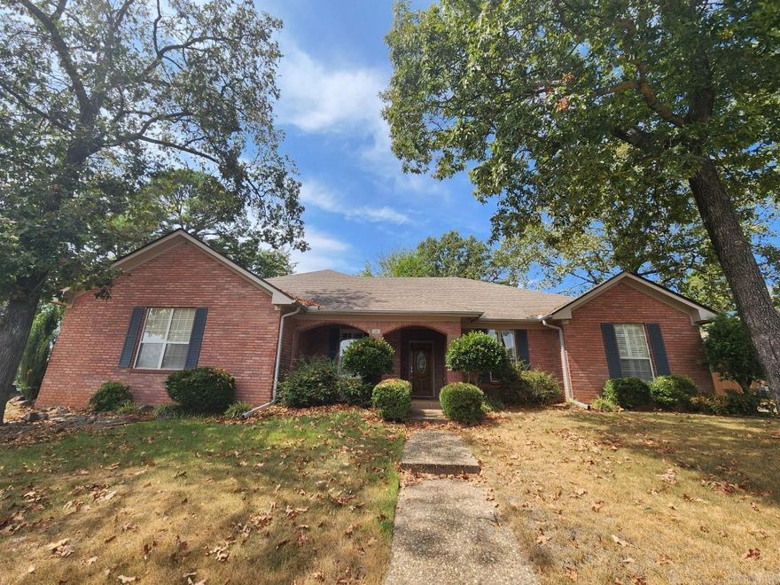 Welcome home to 18 Chicot Drive in Maumelle's Edgewater Addition. Just a short walk to Lake Willastein, this beautiful one level brick home sits on corner lot with side loading 2 car garage. Features include a 4 bedroom split design, hardwood floors, granite counter tops, tumbled marble back splash, stainless steel appliances including refrigerator, new tile and HVAC 2015, roof 2009.  Oversized master suite boasts sitting area and tray ceiling with large walk-in closet. Cozy front porch and covered back patio with privacy fencing. Abundant garage storage with built-ins. Nice storage building in the back.  Great Maumelle location to enjoy the many Maumelle amenities...3 golf courses, 2 lakes, biking/walking trails, shopping, dining, entertainment and more.  See agent remarks.