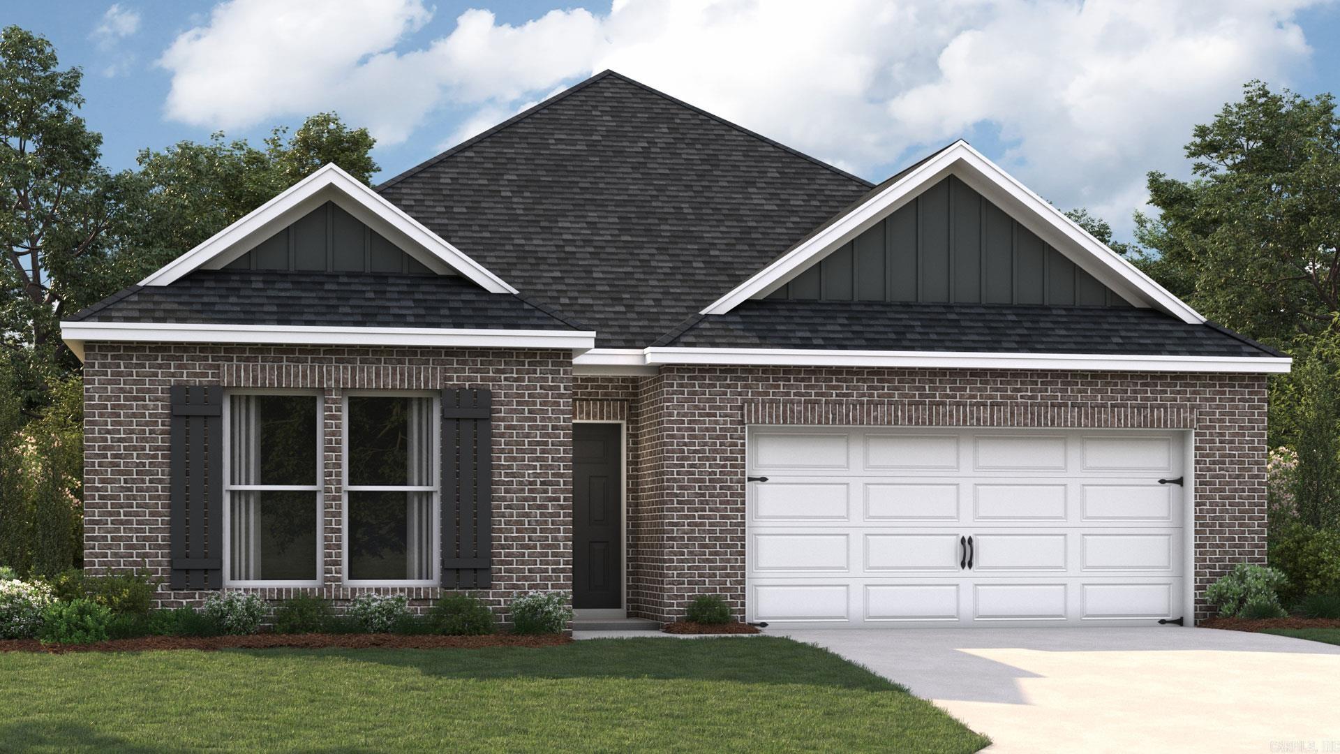 The appealing one-story home includes many contemporary features, and an open-concept design and 9' ceilings enhance the wonderful feel of this home. The kitchen includes a large island perfect for bar-style eating or entertaining, a walk-in pantry, and plenty of cabinets and counter space. The dining room and living room both overlook the covered porch, which is a great area for relaxing and dining al fresco. Pictures, photographs, colors, features, and sizes are for illustration purposes only and will vary from the homes as built.