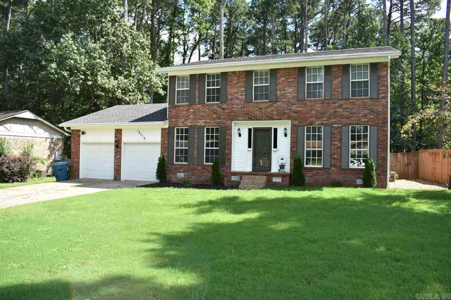 Completely renovated! All new paint, hardwoods, carpet, cabinets, recessed lighting, appliances, granite counter tops, sinks, & crown molding. Spacious kitchen- SS appliance, farm sink, granite, eat-in area, & under cabinet lighting. Versatile floor plan w/either office/2nd living area on main level. Sliding barn door separating 2 living areas. New water heater. Half bath. Laundry room. Private, fenced yard mature trees. New landscaping. Enjoy neighborhood pool & tennis courts. BOM because buyer's finances.