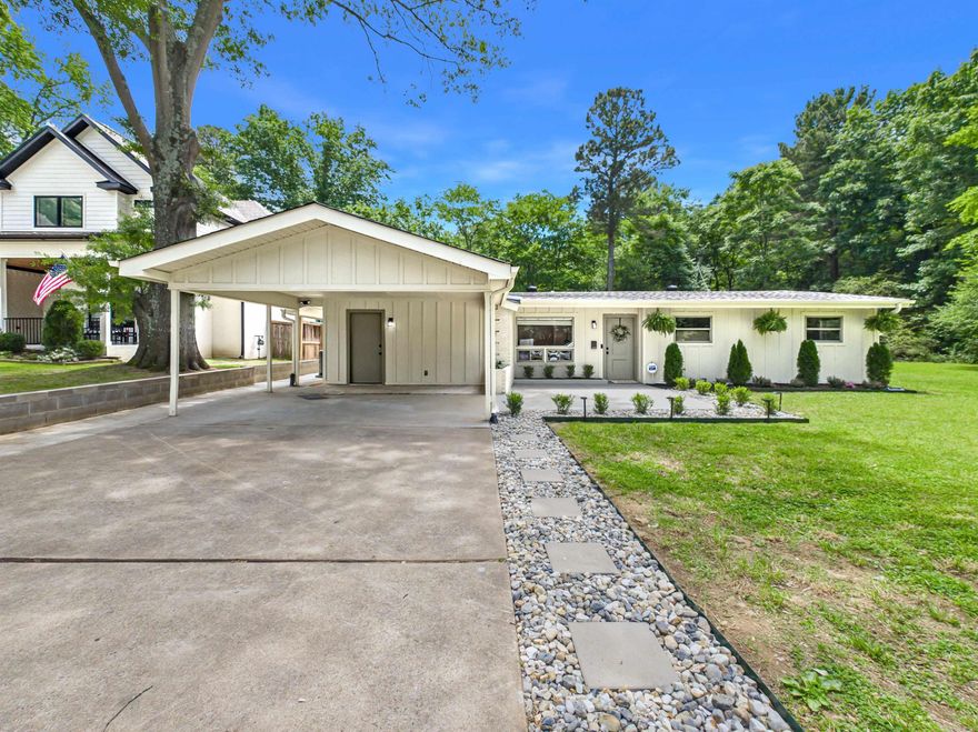 THIS IS THE ONE! 4 bed/3 Bath Beautifully updated home featuring a spacious open floorplan designed for both everyday living and entertaining. The heart of the home is the stunning kitchen, showcasing Taj Mahal quartzite countertops, a large center island, wet bar and a seamless flow into the main living area. The expansive laundry room and convenient mudroom enhance everyday functionality.  The private primary suite is a true retreat, featuring a luxurious quartz slab shower, vaulted ceiling, access to the patio and more! A large private guest suite offers excellent flexibility for visitors, multigenerational living.  Major improvements provide peace of mind, including a NEW ROOF and NEW Hardie board cement siding, NEW flooring, NEW fixtures, NEW windows and no much more! Outside, a large shed with new siding and roof adds valuable storage or workshop potential. Great entertaining backyard! Stylish, updated, and move-in ready—this home combines modern finishes with functional living in a private, desirable setting.