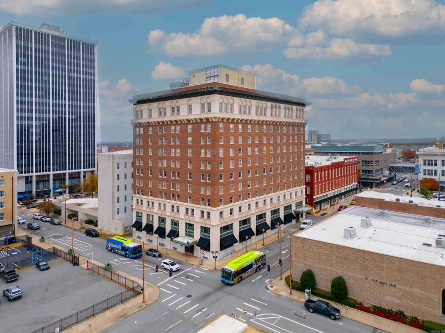 Rare Find in the Historic Lafayette Building – 9th-Floor Downtown Condo Discover a truly unique opportunity to own a turnkey, fully furnished 2-bedroom condo in one of downtown Little Rock’s most iconic buildings. Perched on the 9th floor of the historic Lafayette Building, this residence blends timeless character with modern convenience.  Enjoy 9-foot ceilings, generous natural light, and a thoughtfully designed layout that makes city living both comfortable and stylish. The building offers secure entry, elegant common areas, and a distinct sense of history you won’t find anywhere else.  Located just steps from the River Market, restaurants, shops, entertainment, and everything downtown Little Rock has to offer, this condo delivers unmatched walkability and convenience.  Whether you’re seeking a move-in-ready home, a weekend city retreat, or an easy investment property, this rare high-rise gem is one you don’t want to miss. A wonderful turnkey condo in a truly unbeatable location—schedule your showing today!