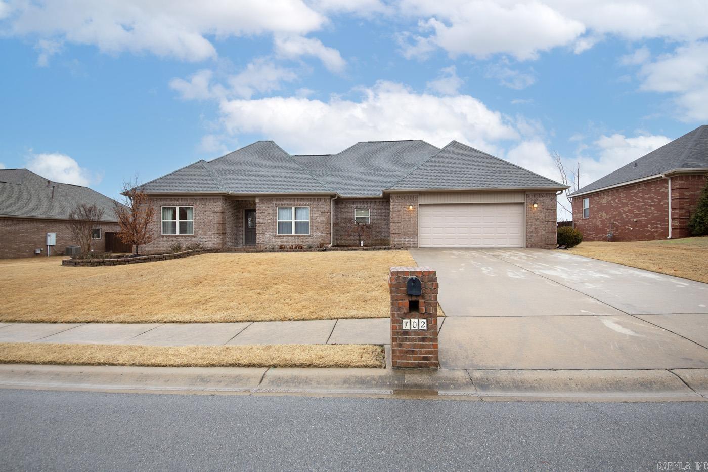 Welcome to 102 Hudson Branch! Conveniently located close to the heart of Cabot with easy access to schools and 1-67! Home features an open concept split floorplan with a formal dining room (this space could also be a perfect home office or flex space). Abundance of natural light and a cozy fireplace add to the charm of the home. Large kitchen with TONS of storage and counter space!! Kitchen features stained wood cabinets, granite countertops, stainless steel appliances, & pantry. The primary bath suite will sweep you away. Enjoy double vanities, a walk-in shower, deep jetted tub and private toilet closet. Large walk in closet with built ins provide ample storage. The second and third bedrooms are set apart and are split by the tasteful guest bath and home has both a coat closet & linen closet. The oversized covered back porch is perfect for grilling out and enjoying the evening sunsets! Enjoy the backyard with extra landscaping and a little shop in backyard for those who love to tinker or need a little extra storage. Don't miss the large laundry. New paint, flooring and roof! This home truly is a must see!