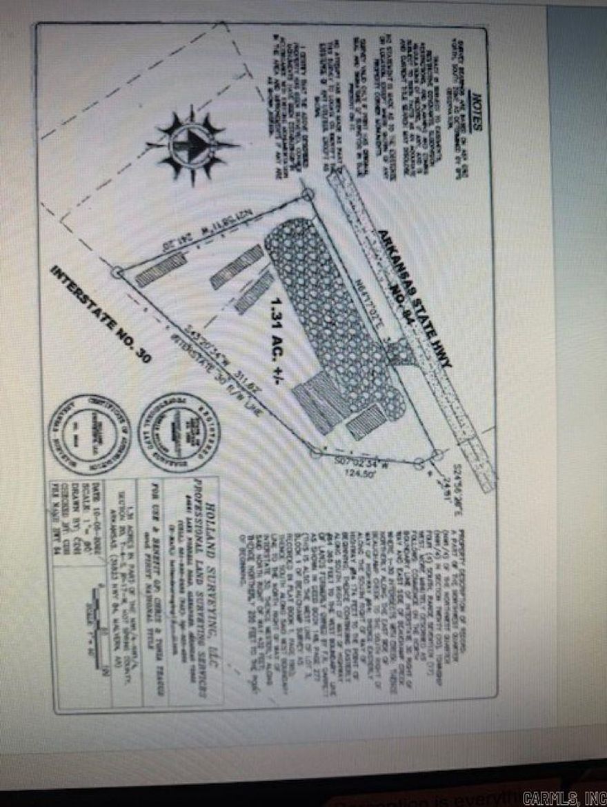 Commercial property sitting right between Hwy 84 and I-30. Great frontage/visibility from either side. Sits just 1.1 mile from I-30 ramp, and Loves Travel Truck Stop/Gas Station. Perfect spot for mini storage, RV Park, Mobile Home Sales, Car Sales, Semi Drop Lot/Hub, Feed Store, Landscape Supply Yard/Gravel/Mulch Ect. Less than 2 miles from Ouachita River Access on Tanner St. The traffic count along I-30 in this location is between 35,000-40,000 vehicles per day giving more customer views than you could ever ask for your business. Easy in and out access from Hwy 84 makes it easy for anyone pulling a trailer to get in and out.