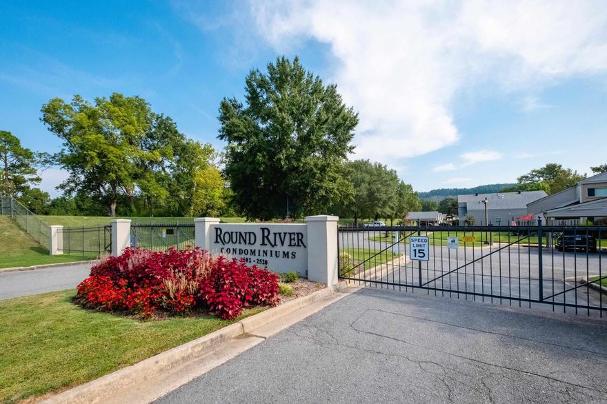 Welcome to Round River!  This one-level, 2-bedroom / 2 bathroom condo located in a gated community on the Arkansas River is the ultimate find for a low maintenance lifestyle and a serence escape with entertainment and business only a few minutes away. Fun awaits with the Arkansas River Trail and Rebsamen Park and Golf Course right next door. Inside the gates you’ll find two private community ponds with tranquil water features, a clubhouse and pool for entertaining guests, and access to the banks of the Arkansas River. A private courtyard welcomes you inside the home to find soaring ceilings in the living room, calming waterside views, and a covered patio. New flooring and paint, granite counter tops, a freshly renovated primary suite bathroom, and appliances in place, make this home truely move-in-ready.