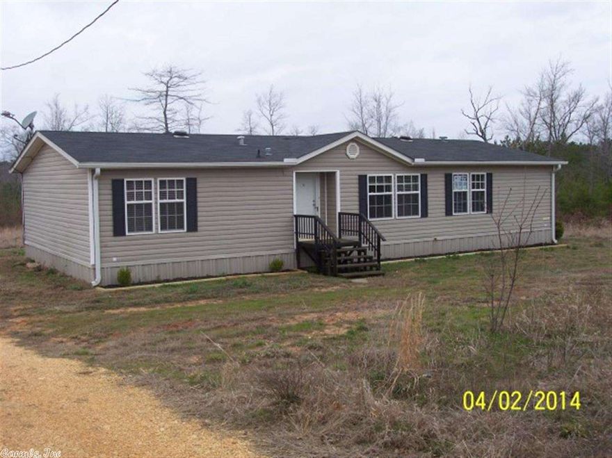 Almost new manufactured home with acreage.  Seller will offer financing options and replace appliances.  Credit application in associated documents.
