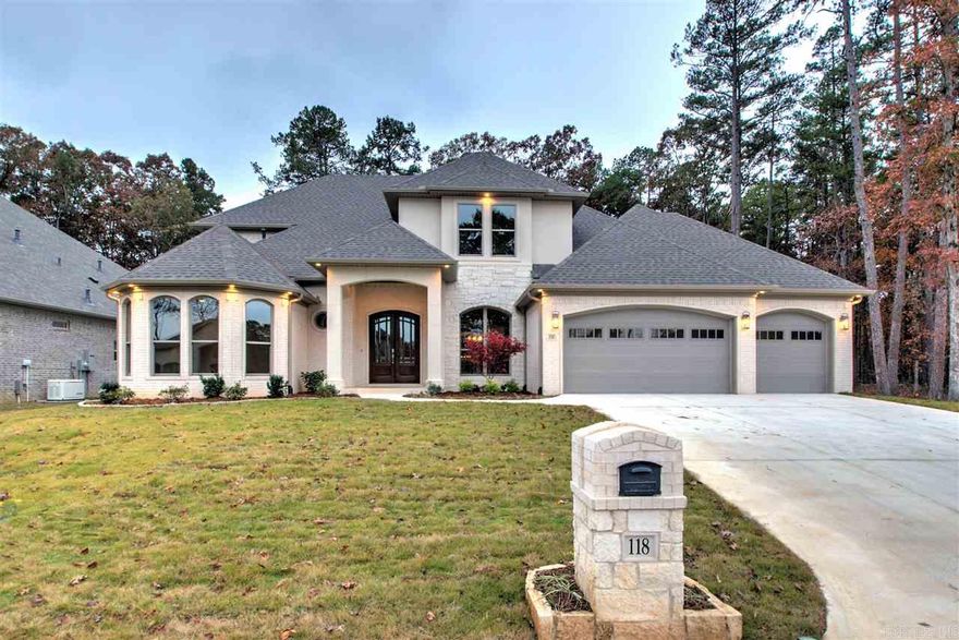 Wonderful home with great curb appeal in one of Chenal’s hottest neighborhoods - Ensbury Place.  Master, Guest Bedroom and Office/Study on Main Level.  Two additional bedrooms and a gameroom up.  Open Floorplan w/ Dining Room, Eat-In Kitchen & Chef’s kitchen with Jenn-Air Appliances & wine cooler.  Large Covered Patio with Fireplace on nice level lot.  Beautiful Master Suite.  Surround Sound.